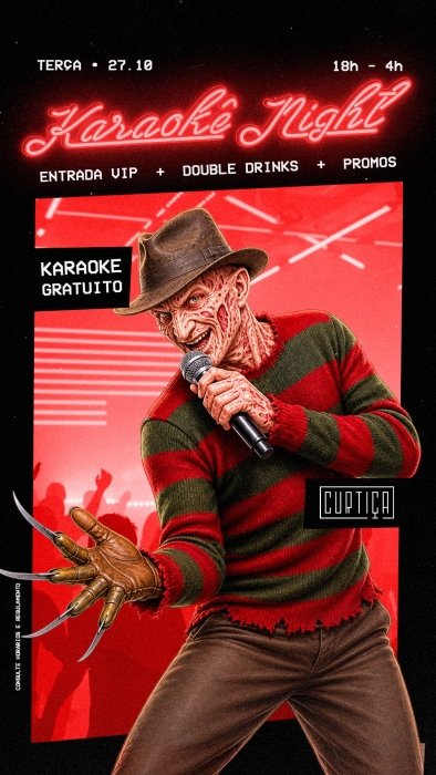 Evento: KARAOKÊ NIGHT • 18h às 4h • Entrada Grátis
