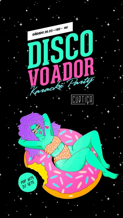 Evento: DISCO VOADOR • 18h às 4h • Entrada Grátis até 19h