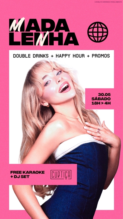 Evento: MADALENHA • 18h às 4h • Lista VIP até 20h