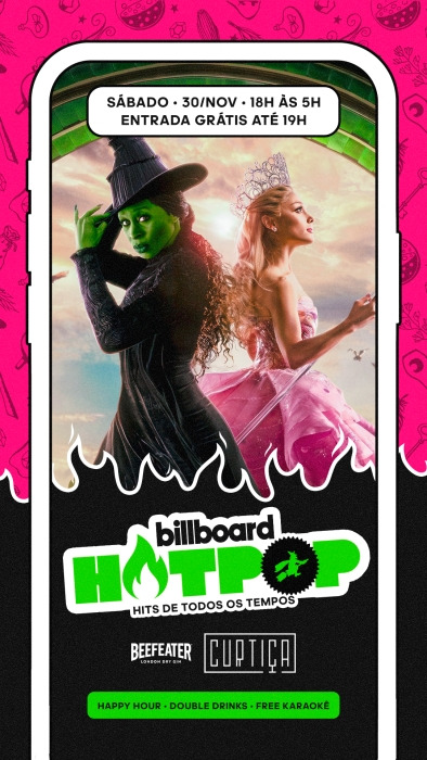 Evento: HOTPOP • 18h às 5h • Entrada Grátis até 19h