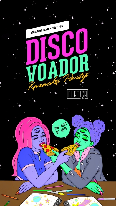 Evento: DISCO VOADOR • 18h às 4h • Entrada Grátis até 19h