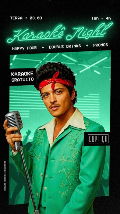 Evento: KARAOKÊ NIGHT • 18h às 4h • Entrada Grátis